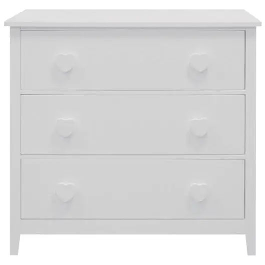 Design Square Declan Scandinavian Wooden Chest Of Drawers LowBoy Storage Cabinet - White