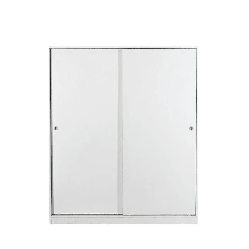 Design Square Multi-Purpose Built-In Modular Sliding Door Wardrobe Closet Clothes Storage - White