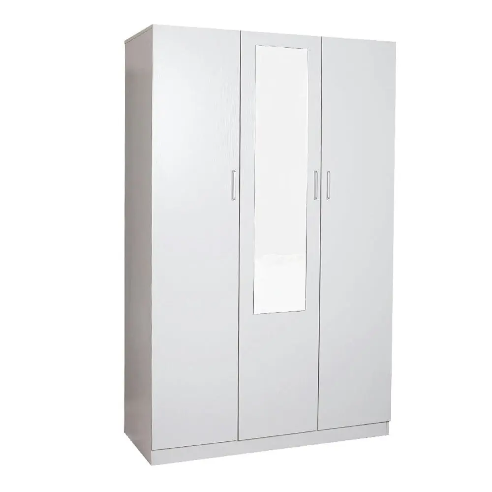 Design Square Modern 3-Door Multi-Purpose Wardrobe Closet Clothes Storage Cabinet - White