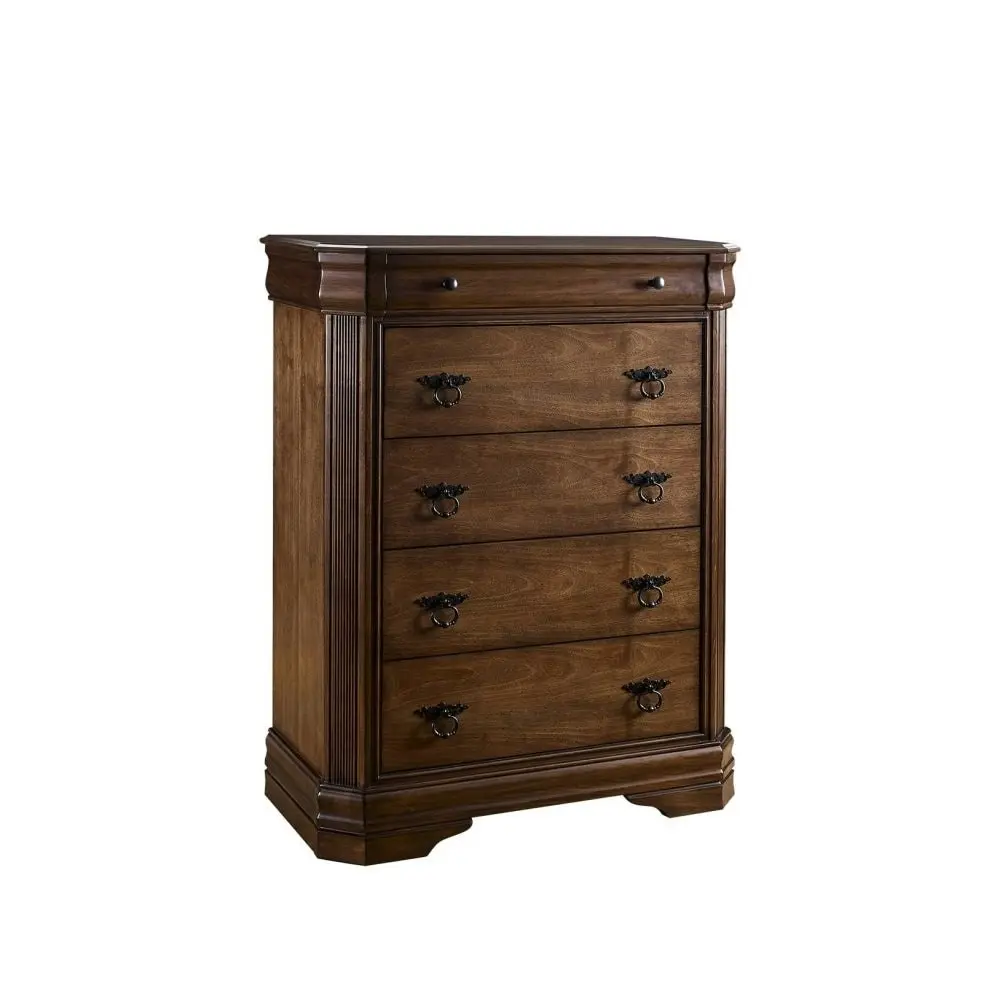 Our Home Ariana European Classic Solid Wooden Chest Of Drawers Tallboy Storage Cabinet - Brown