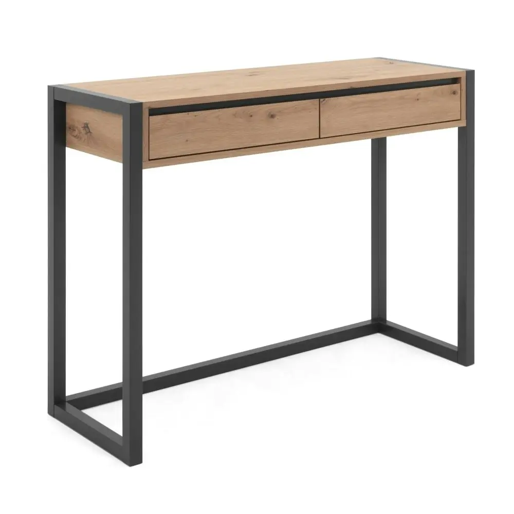 Design Square Henry Hallway Console Hall Table W/ 2-Drawers - Natural/Black