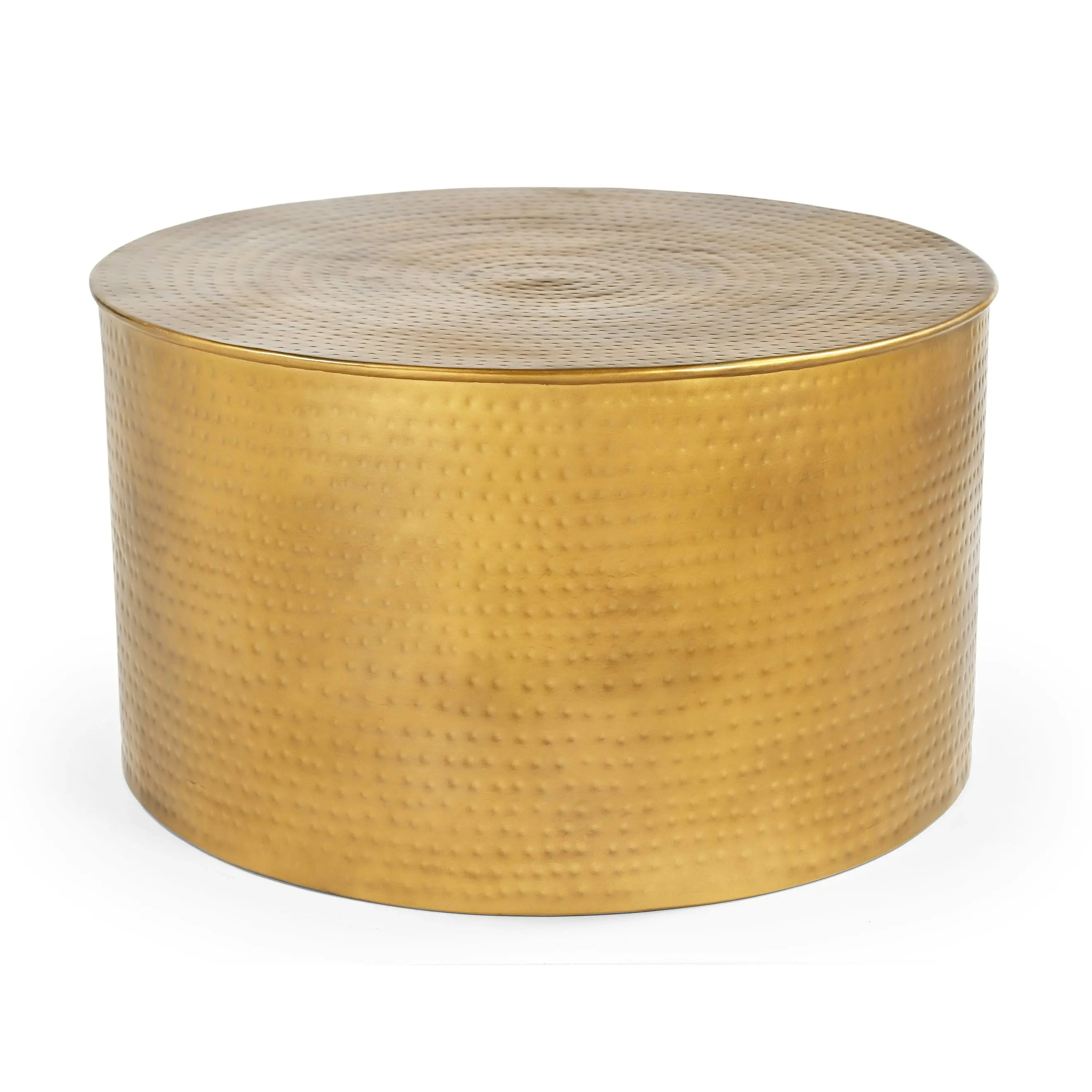 Titan Golden Hammered Metal Round Coffee Table