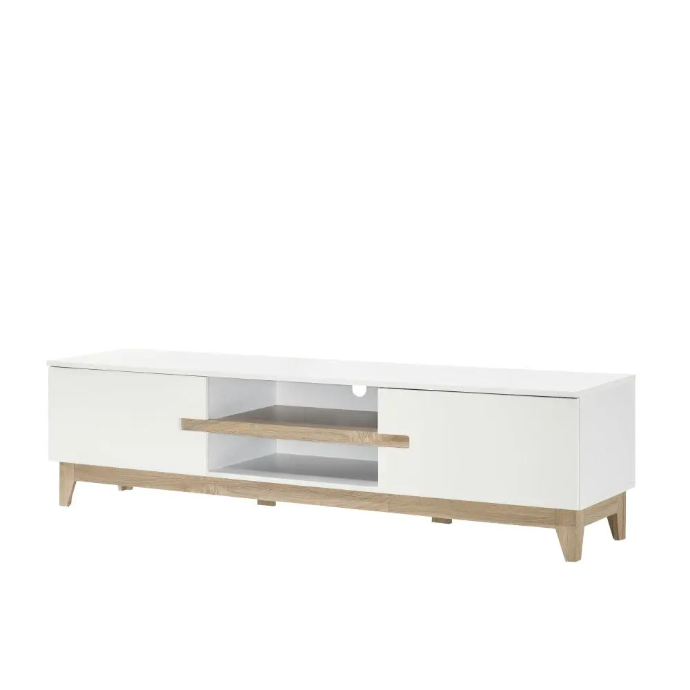 Design Square Moses TV Stand Entertainment Unit W/ 2-Doors 180cm - White/Oak