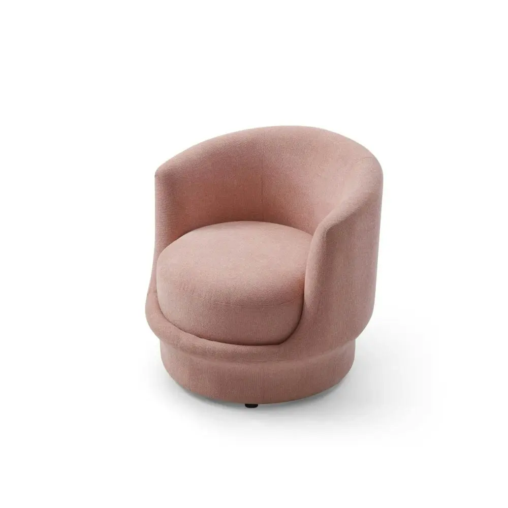 Design Square Modern Designer Fabric Accent Lounge Relaxing Arm Chair - Pink