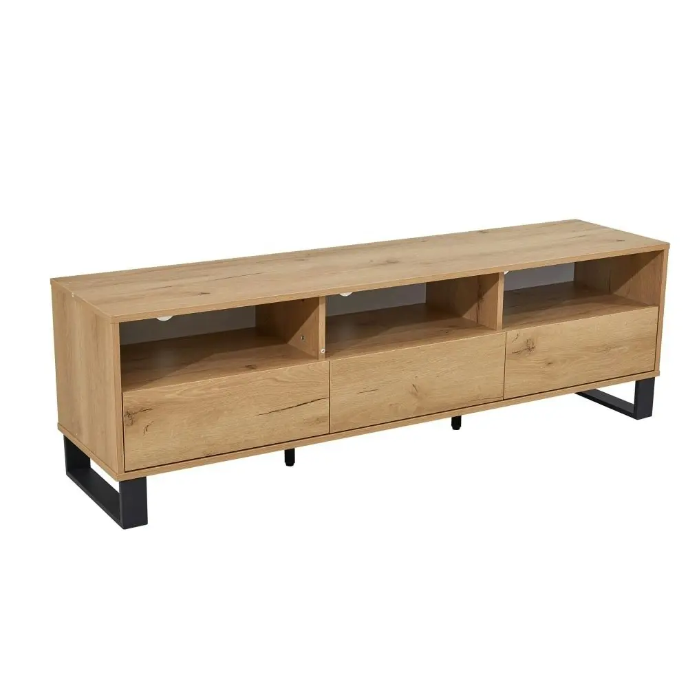 Design Square Modern Classic TV Stand Entertainment Unit W/ Storage - Oak