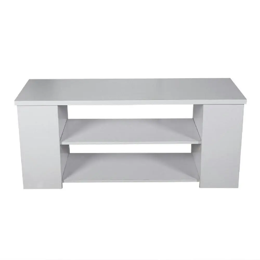 Design Square Simpleline Open Shelves TV Stand Entertainment Unit - White