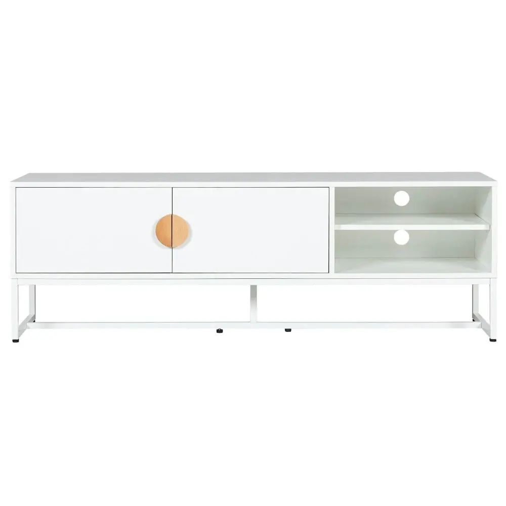 HomeStar Havana Modern Coastal TV Stand Entertainment Unit Storage Cabinet - White