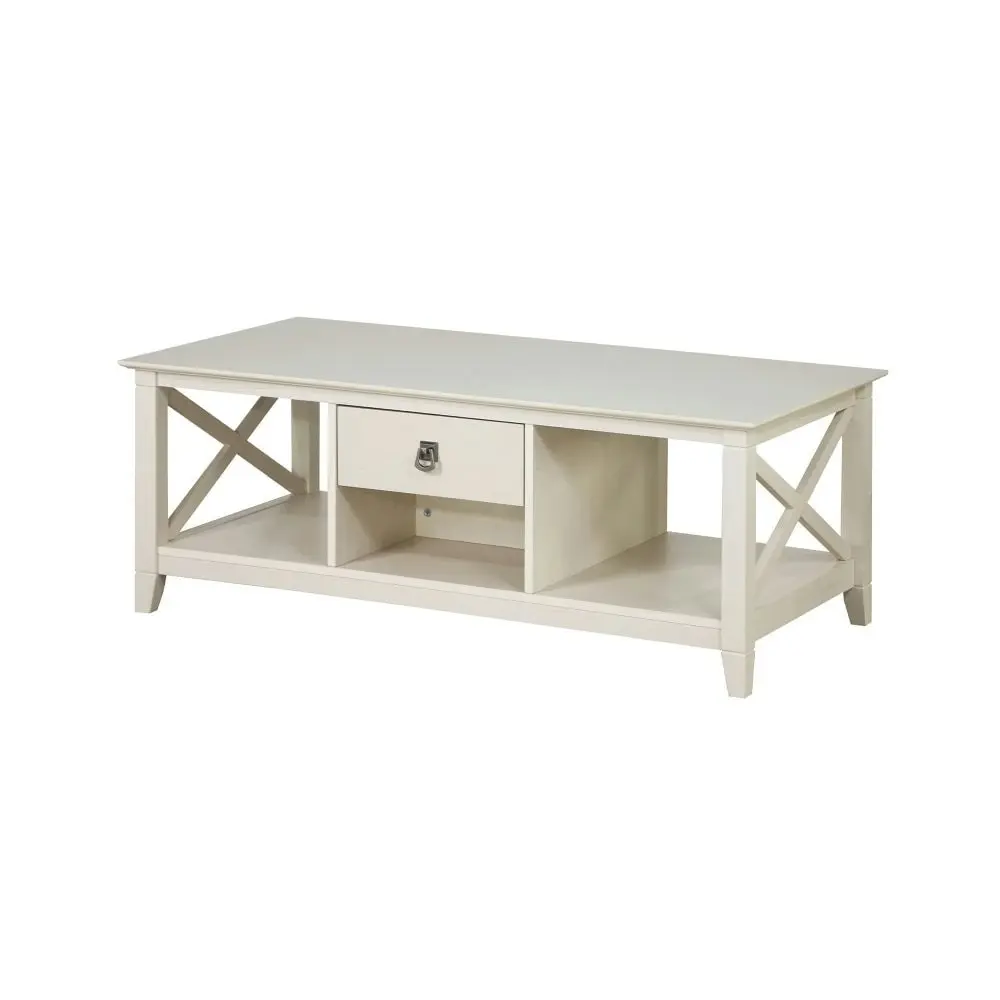 Maestro Furniture Lorrel Modern Minimalist Rectangular Wooden Coffee Table - Antique white