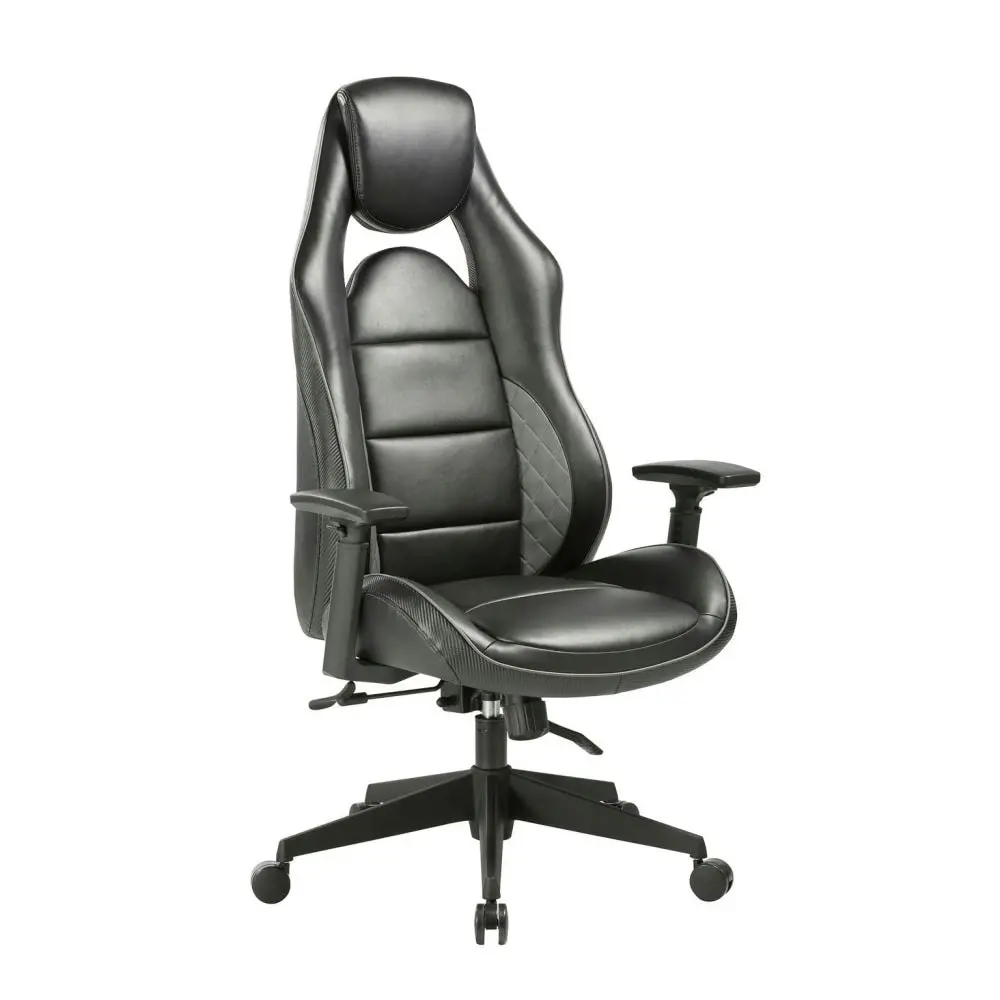 Maestro Furniture Beckson High Back Bonded Leather Executive Manager Office Computer Working Chair - Black