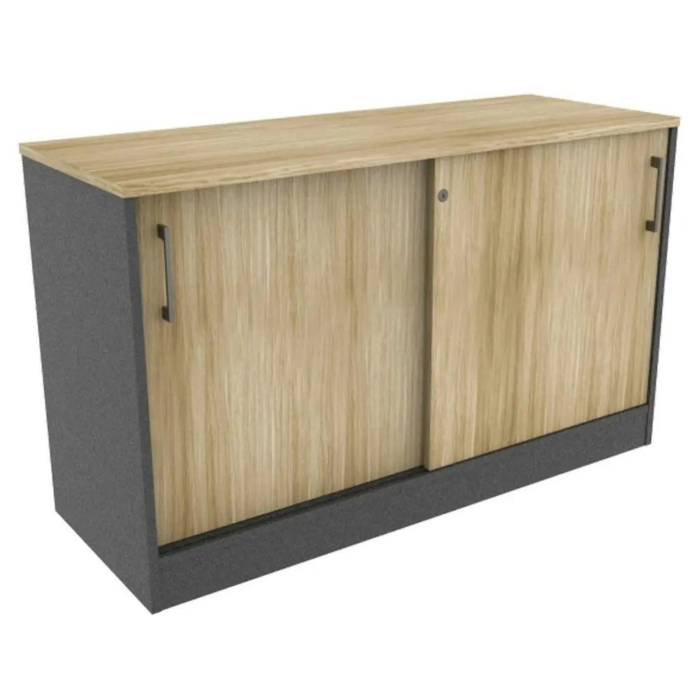 Xavier 2-Door Credenza Sideboard Storage Cabinet 120cm - Oak & Ironstone