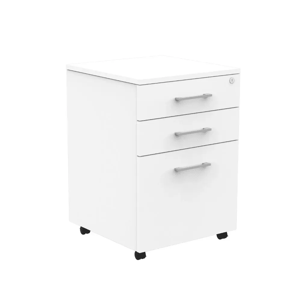 Collins 3-Drawer Mobile Pedestal Storage Filing Cabinet - White