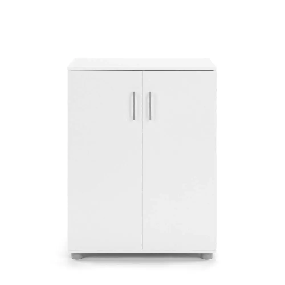 Design Square Monica Low Cupboard Multi-purpose Storage Cabinet 2-Doors - White