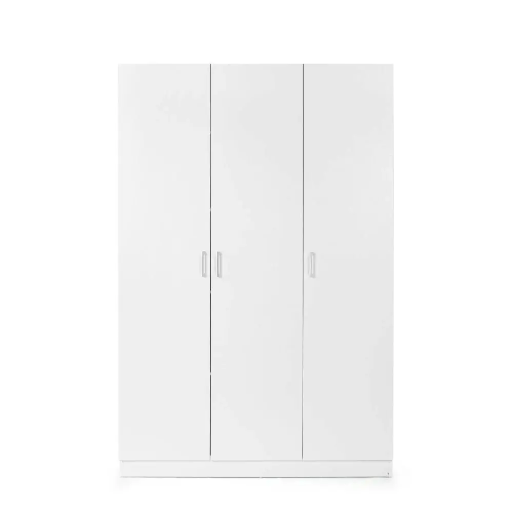 Design Square Monica Large Cupboard Multi-purpose Tall Storage Cabinet 3-Doors - White