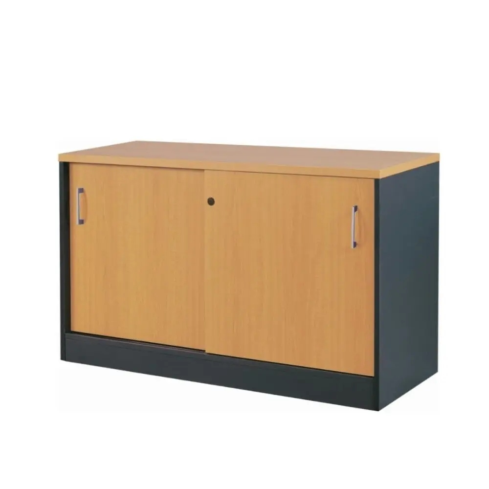 Mantone Credenza Sideboard Office Storage Cabinet - 120cm - Select Beech/Ironstone