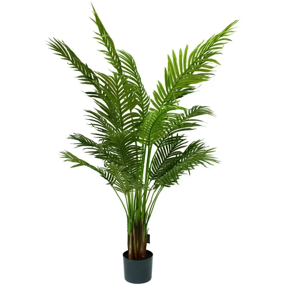 Glamorous Fusion Bright Green Areca Palm Tree Artificial Fake Plant Decorative 137cm In Pot - Green