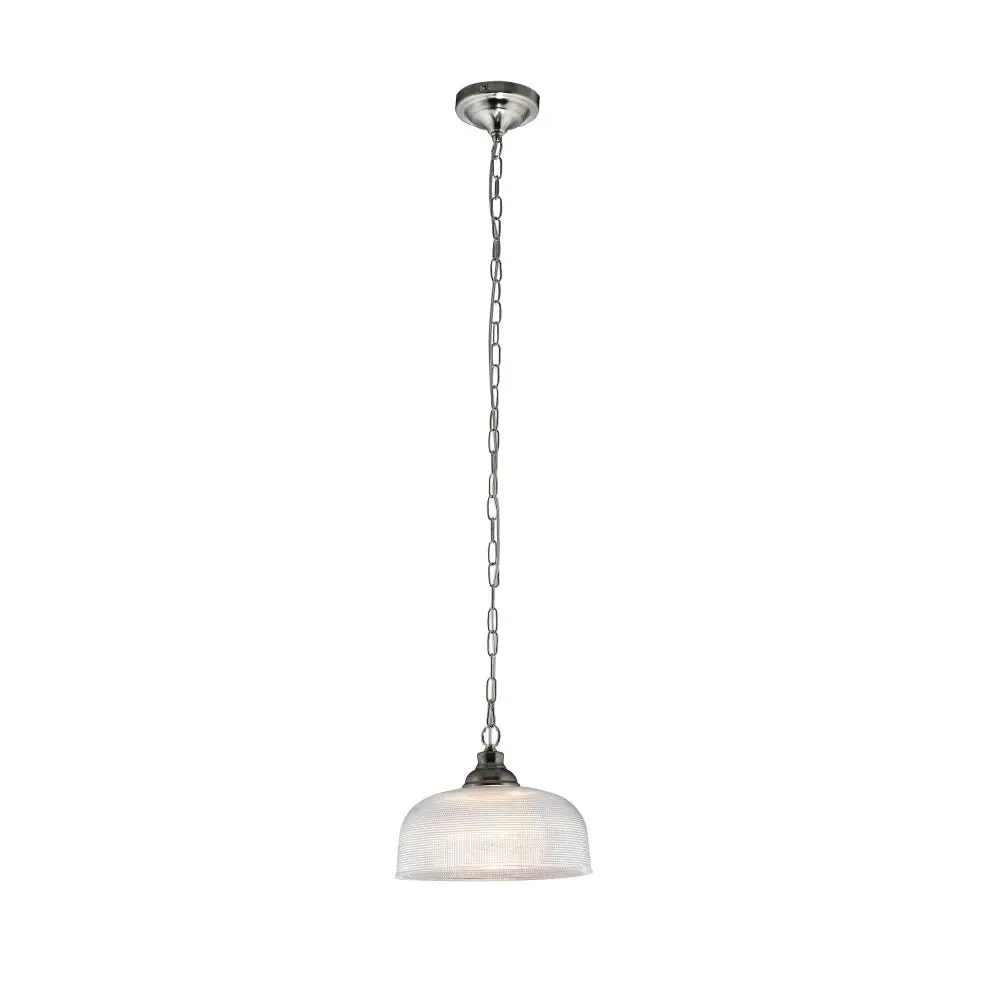 Nirvana Modern Glass Shade Pendant Lamp Light Satin Chrome