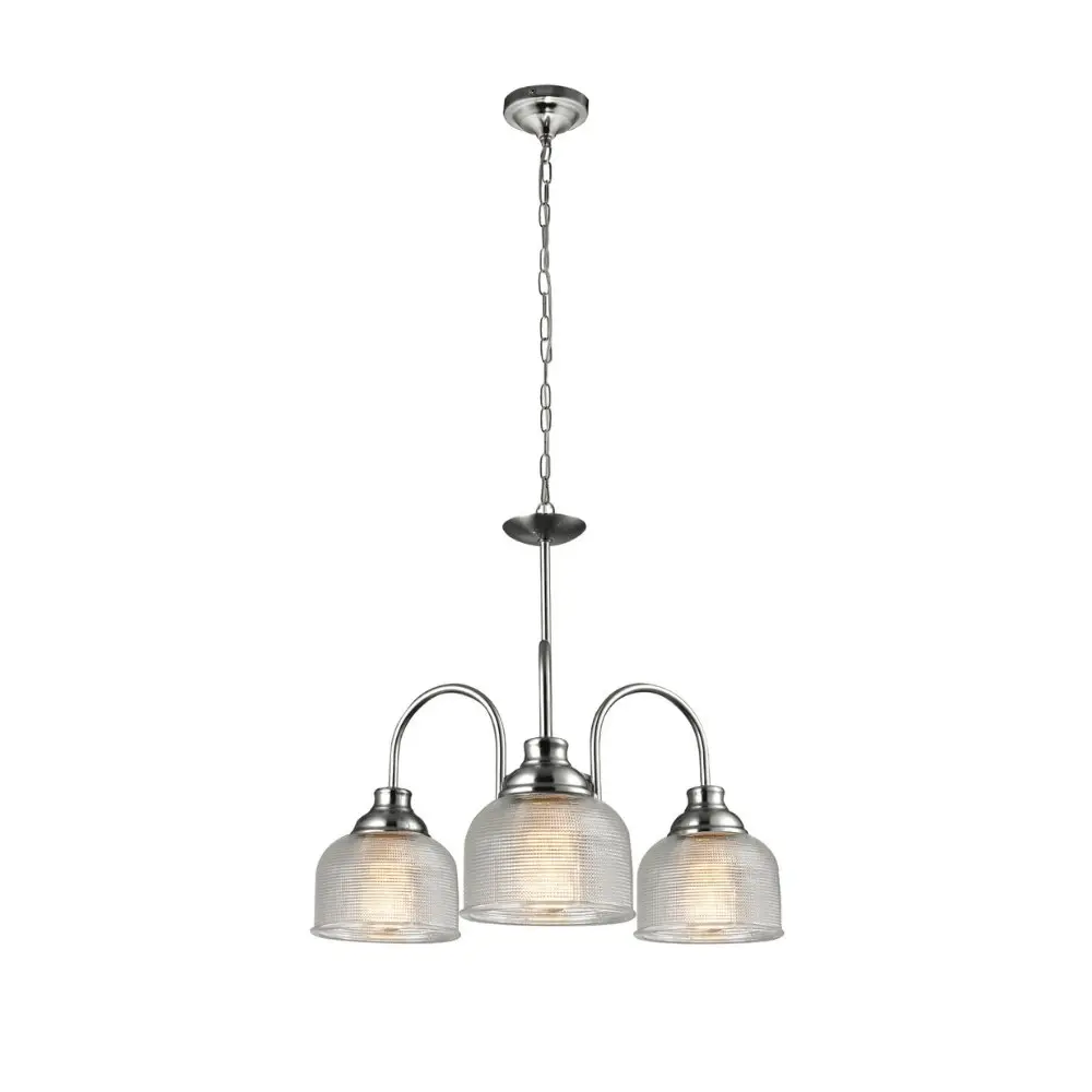 Niri Modern 3 Lights Hanging Chandelier Lamp Light Satin Chrome