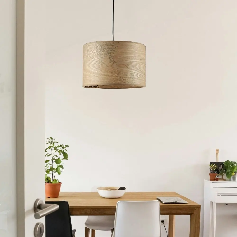 Lara Wood Veneer Pendant Lamp Light - Natural