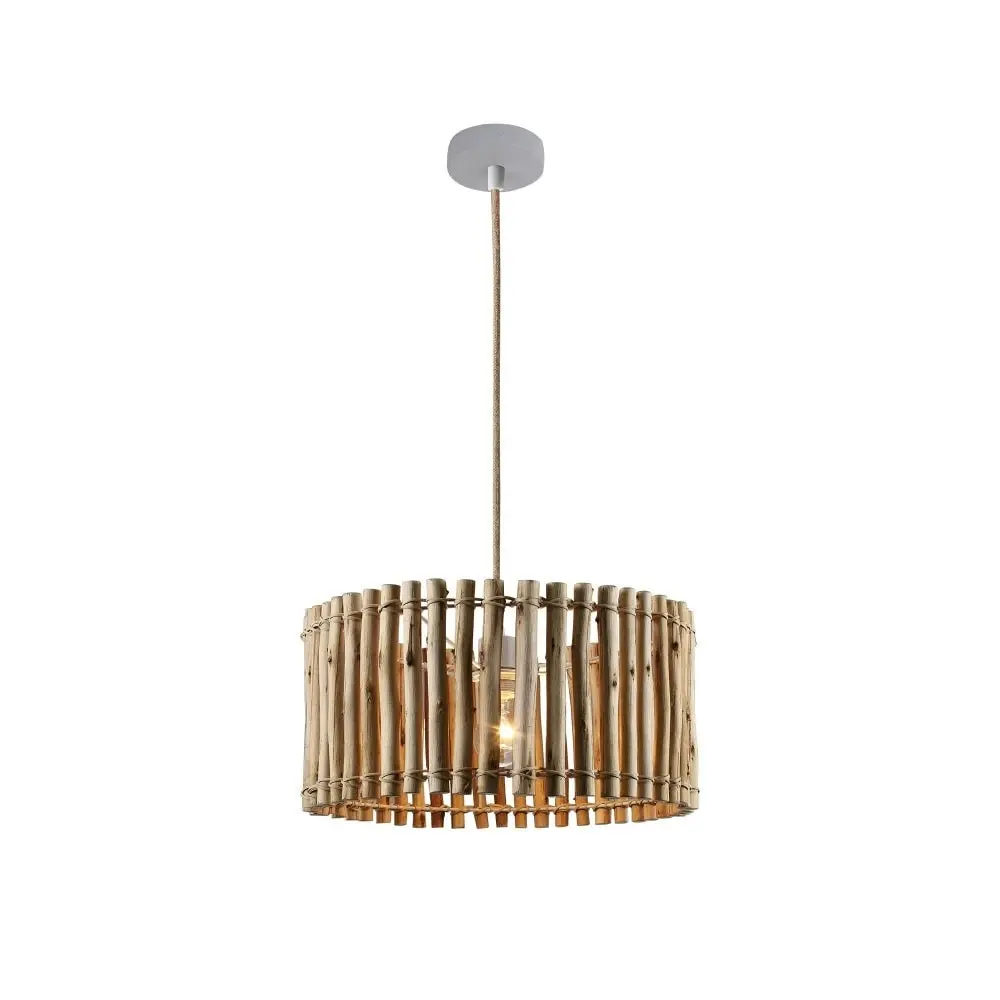 Hazelton Timber Shade Pendant Lamp Light Natural