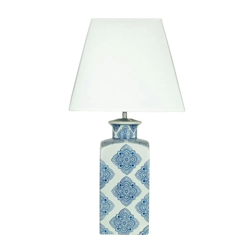 Mew Oriental Ceramic Base Table Desk Lamp - Blue / White