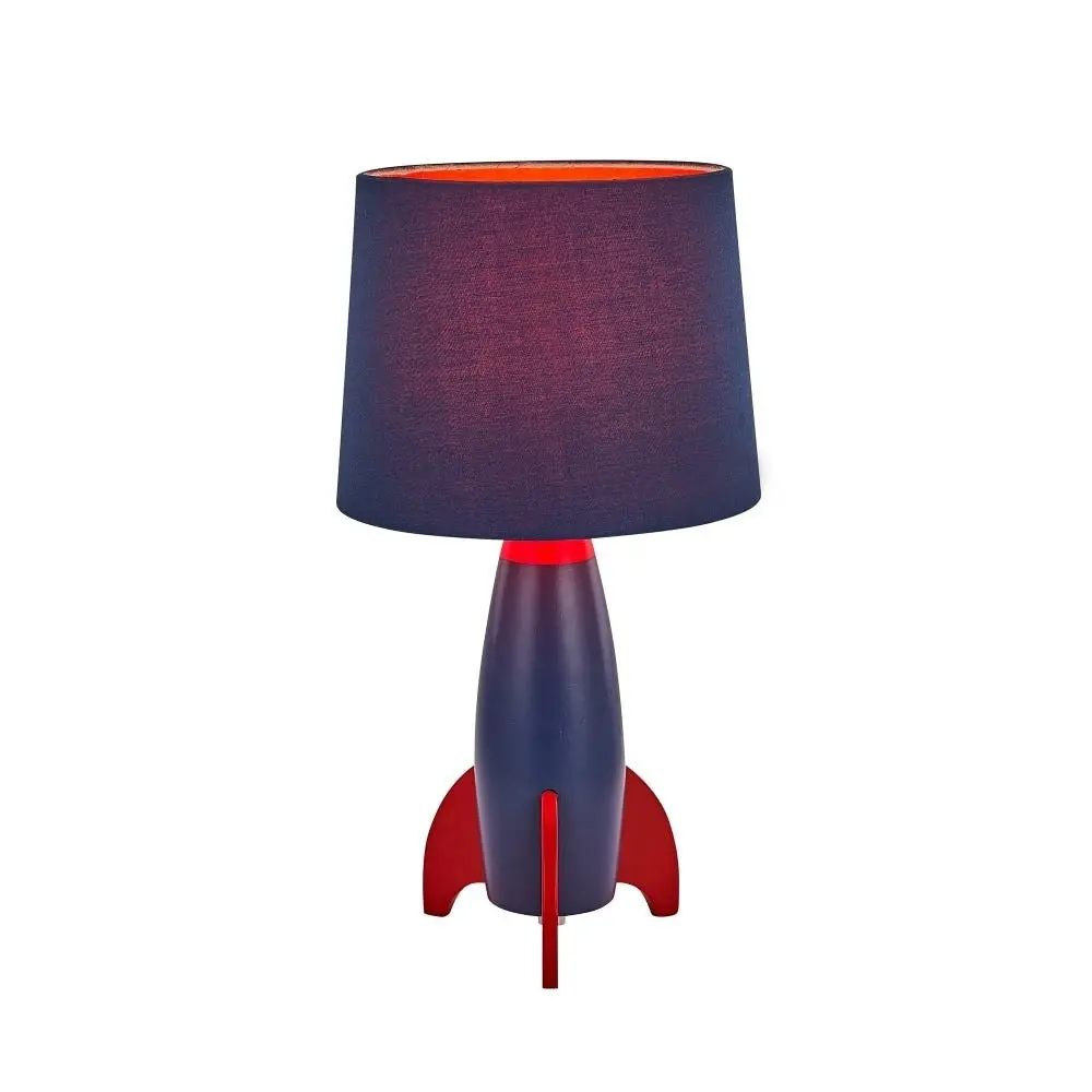 Ravi Rocketship Design Kids Table Lamp Light Navy Blue