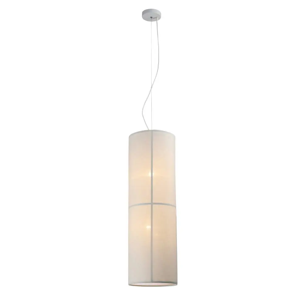 Matilda Modern Classic Linen Shade Pendant Lamp Light White