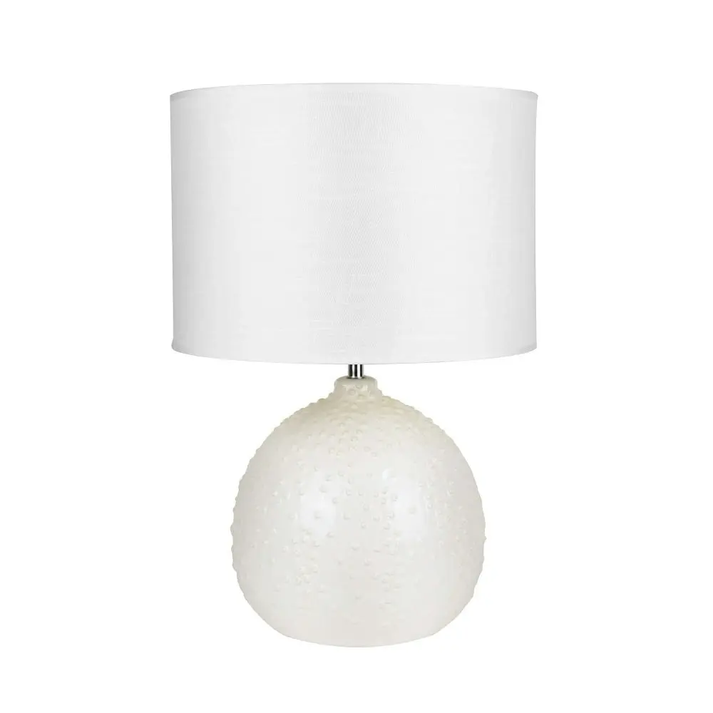 Marina Fun Ceramic Base Fabric Shade Table Lamp Light White