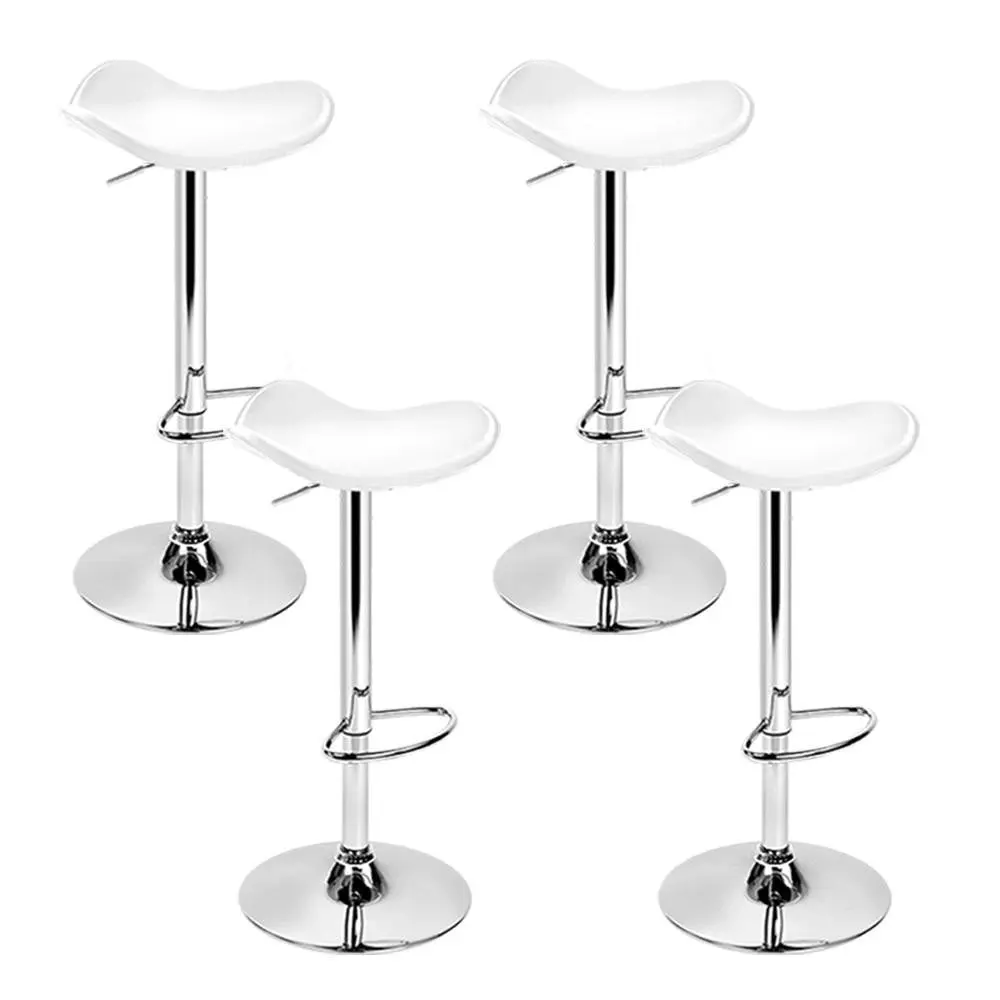 Set of 4 Swivel Bar Stools - White