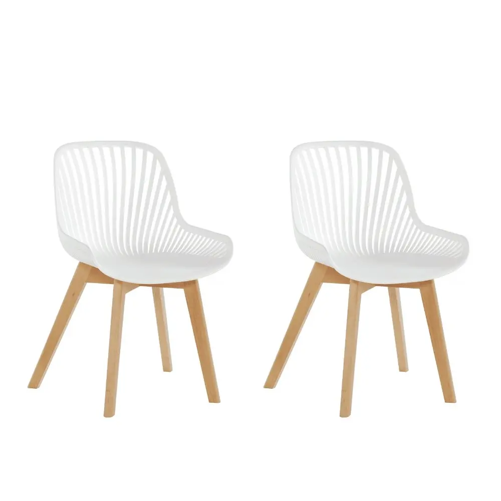 Design Square Set Of 2 Amira Kitchen Dining Chairs - White/Oak