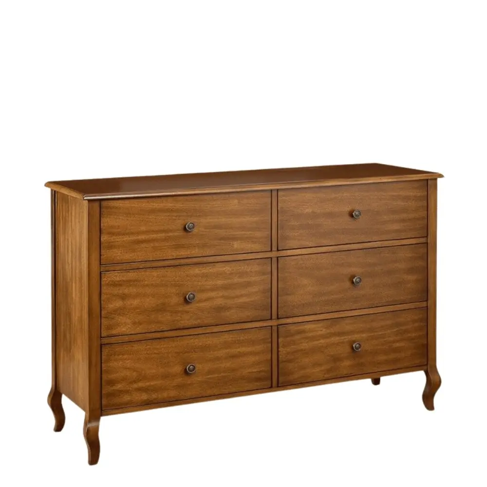 Our Home Adelle French Provincial Solid Wooden Chest Of Drawers Dresser Sideboard - Walnut