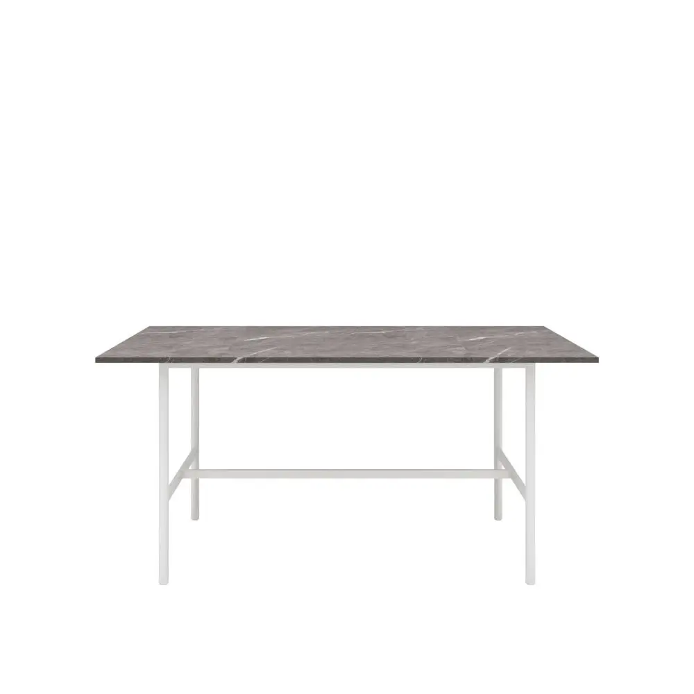 HomeStar Gemma Rectangular Marble Effect Dining Table 160cm - White