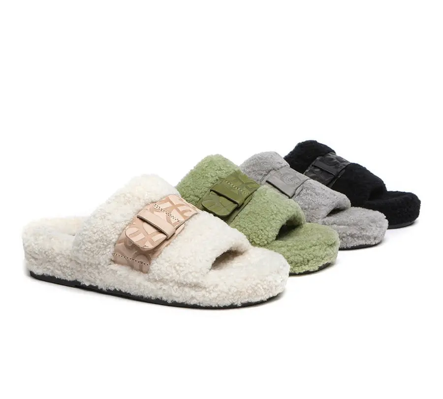 EVERAU®UGG  High-density Soft Wave-patterned Sheepskin Croft UGG Slipper