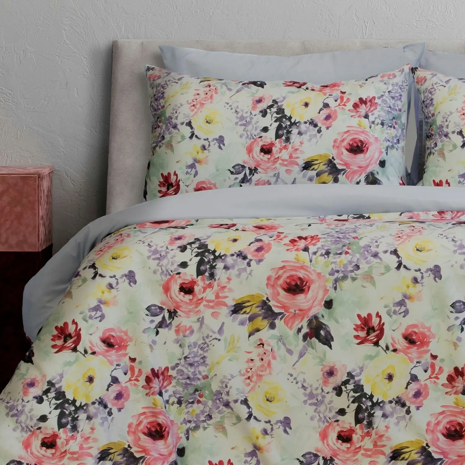 ARDOR BOUDOIR "Holly" PRINTED FLORAL QUILT COVER SET