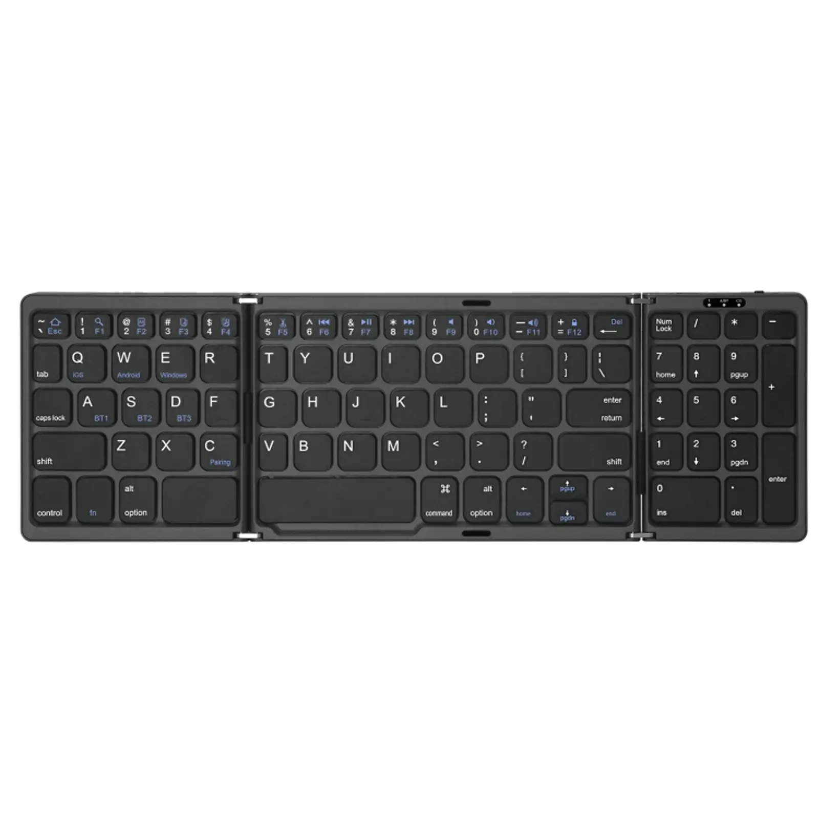 TODO Folding Bluetooth Wireless Keyboard BT 5.1 81 Key Mac Windows Android - Black