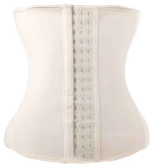 Corset Waist Trainer Body Shaper Womens Control Cincher Zipper Latex Nude