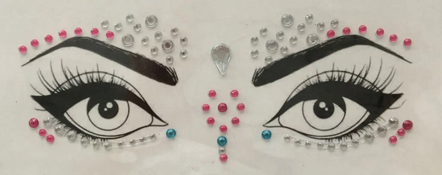 Adhesive Face Gems Body Rhinestone Jewel Diamontes Party Body Glitter Sticker Tattoo III-005