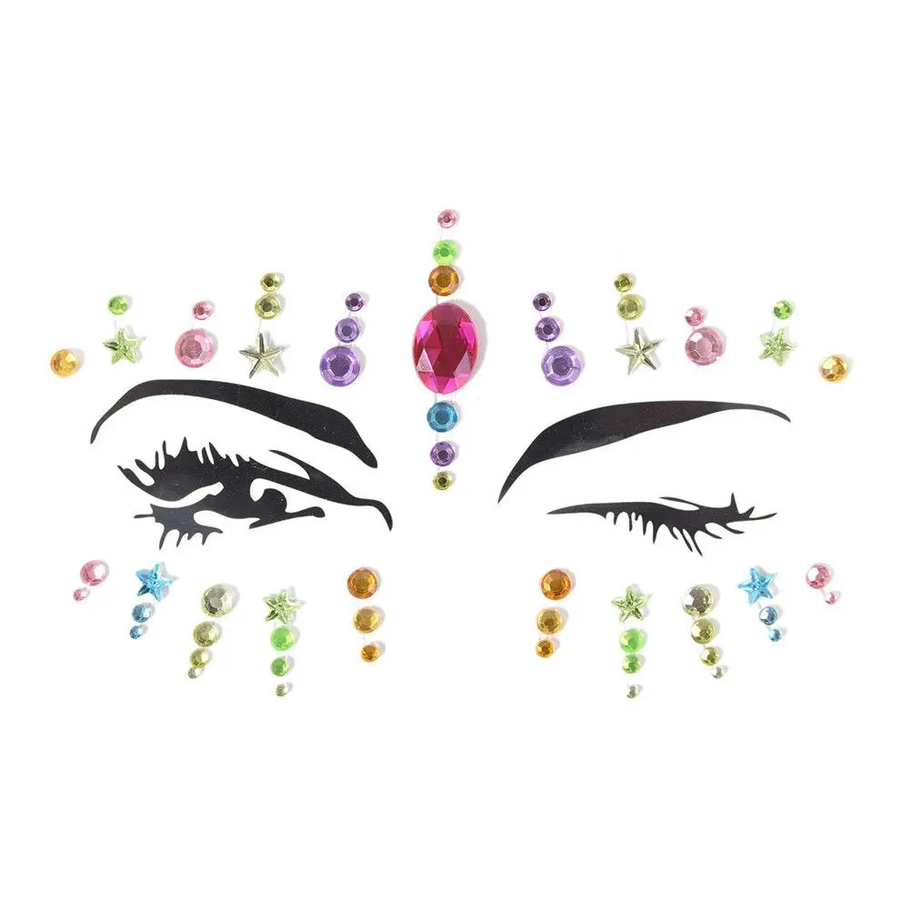 Adhesive Face Gems Body Rhinestone Jewel Diamontes Party Body Glitter Sticker Tattoo I-006