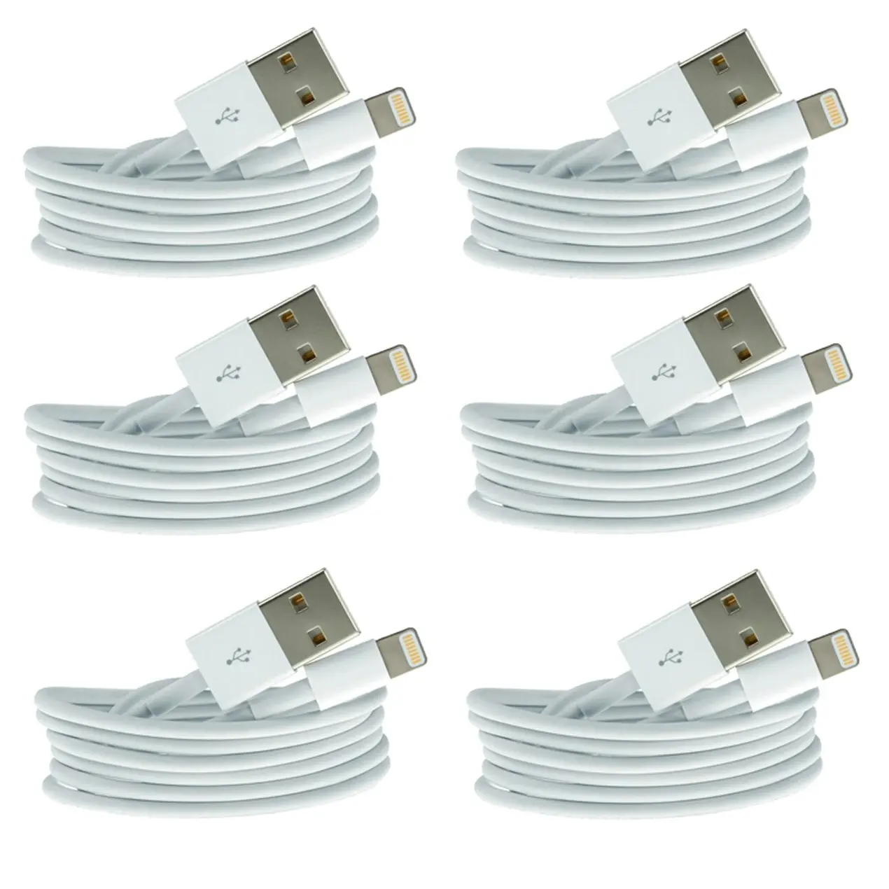 6 Pc 1M Usb Data Charge Cable Lightning Pin Connector For Apple Iphone Ipad 6X