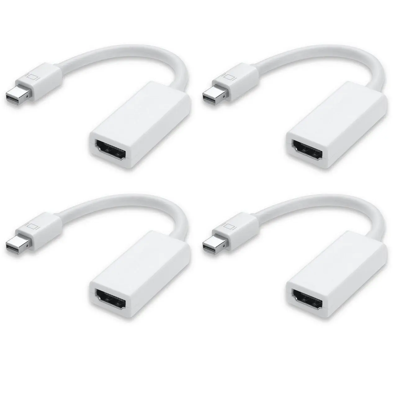 4Pcs 4X Mini Display Port To Hdmi Female Adaptor Dp Displayport Apple Mac Compatible