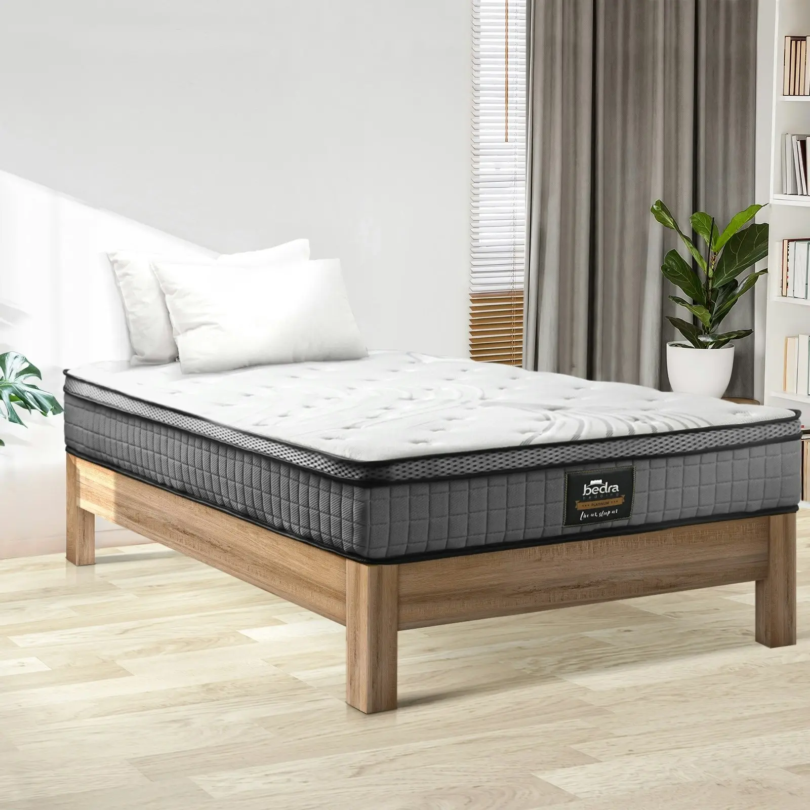 Bedra Single Mattress Bed Spring Mattress 4D Mesh Fabric Euro Top Medium 22cm