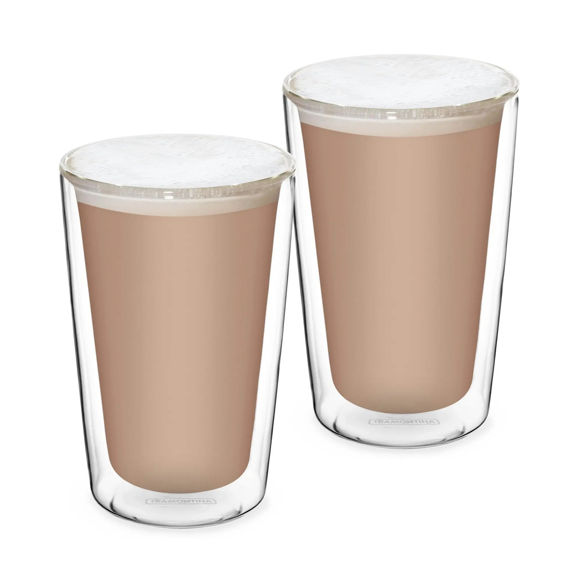 Tramontina Coffee & Tea Latte Cup, 2Pc Double Wall Glass, 330ml