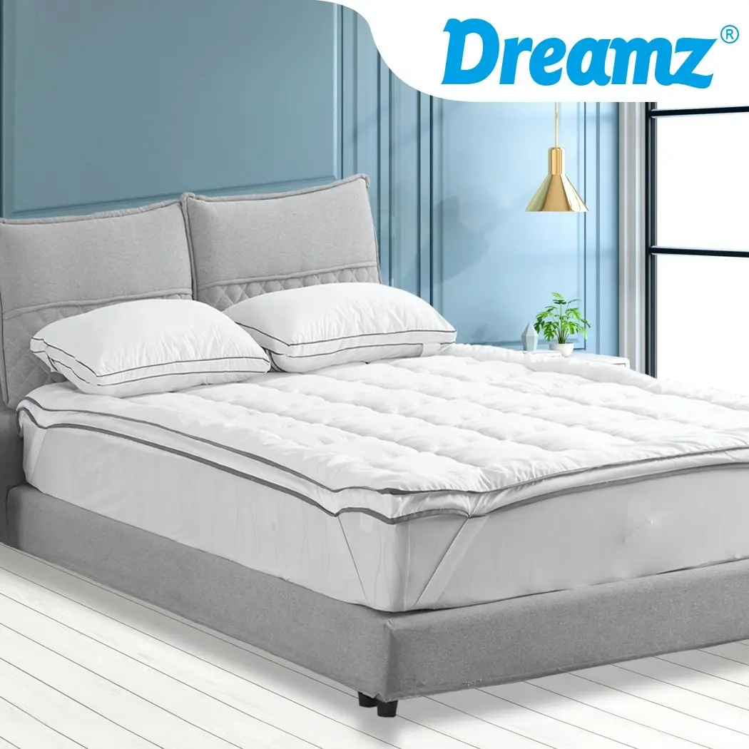 Dreamz Pillowtop Mattress Topper Mat Luxury Bedding Pad Protector King Single