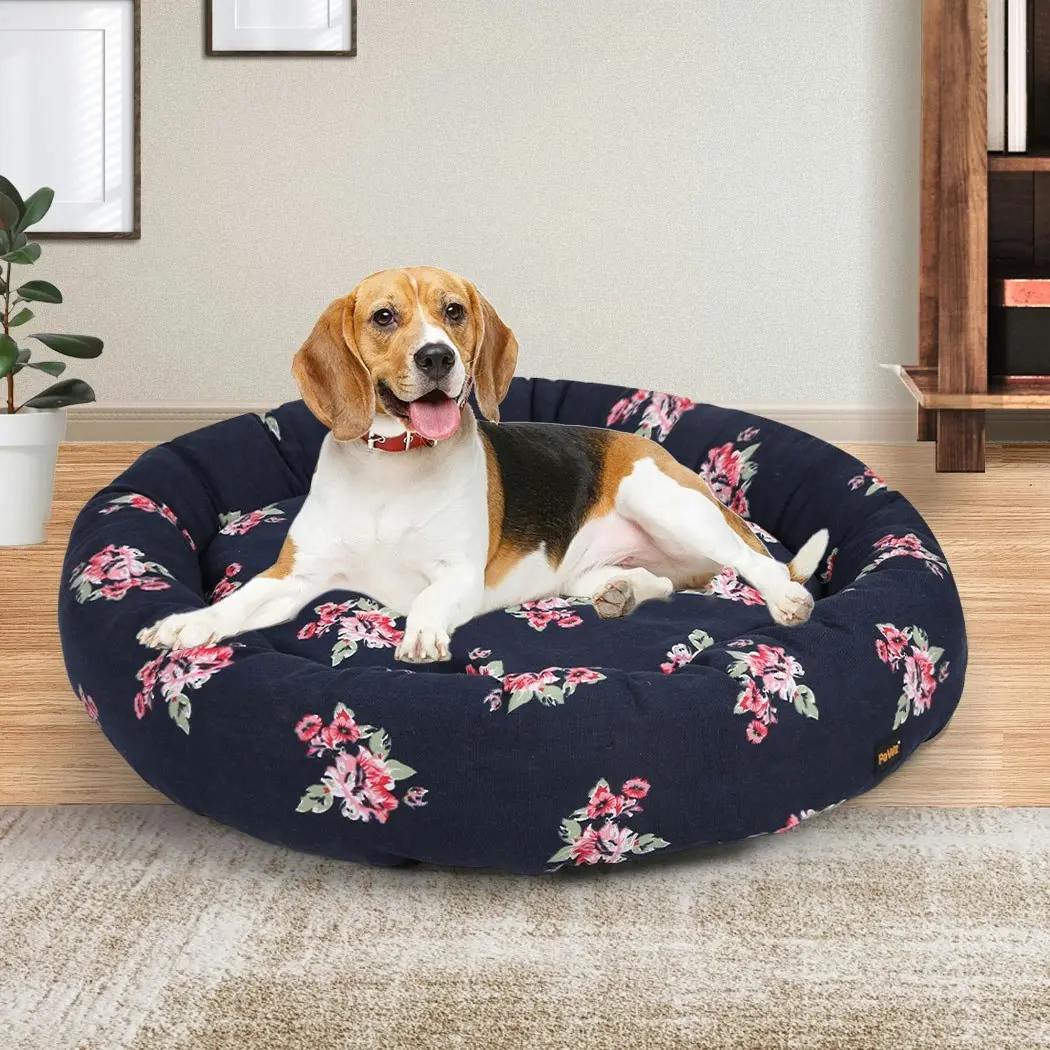 Pawz Dog Calming Bed Pet Cat Washable Portable Round Kennel Summer Outdoor L