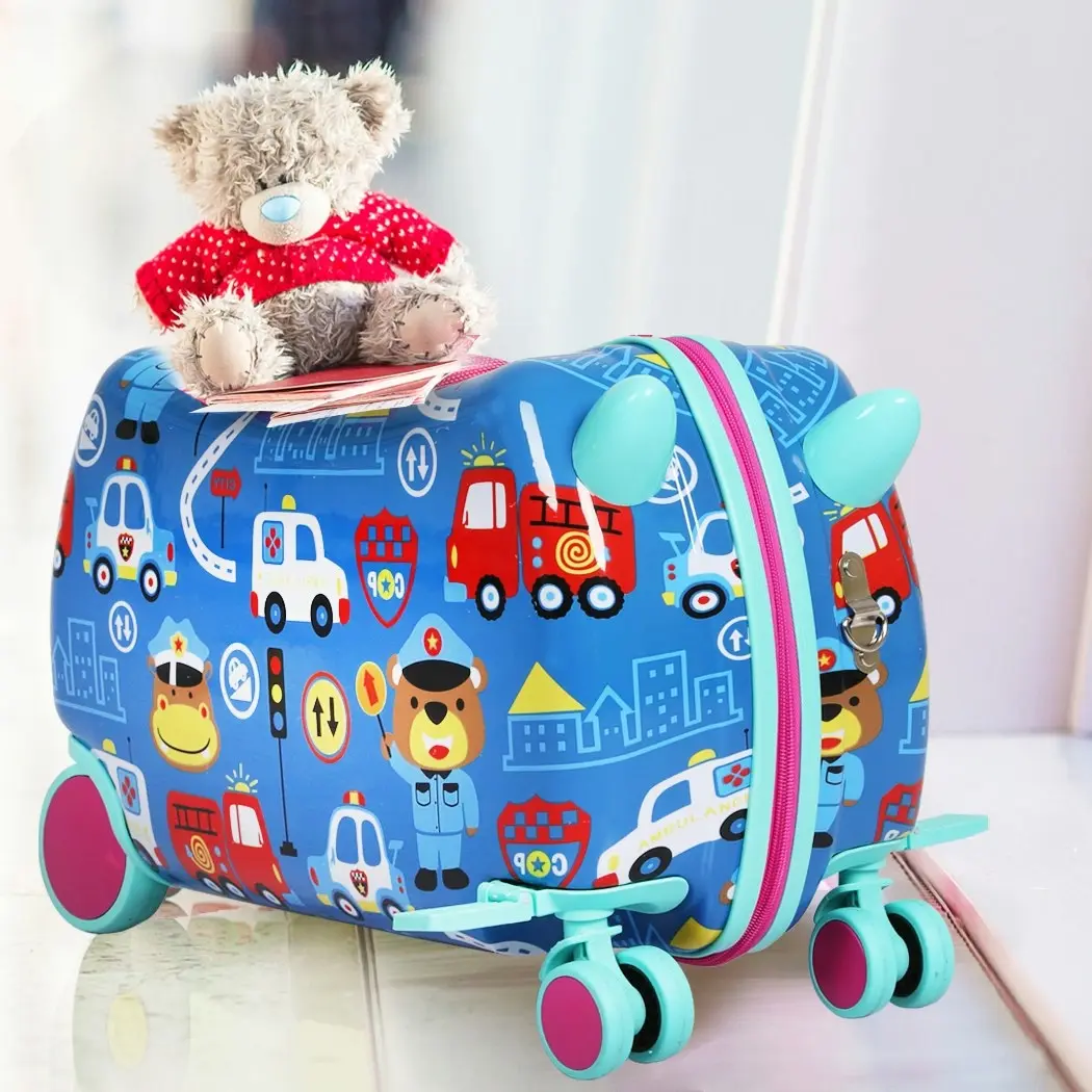 BoPeep Kids Ride On Suitcase Children Travel Luggage Carry Bag Trolley Cars