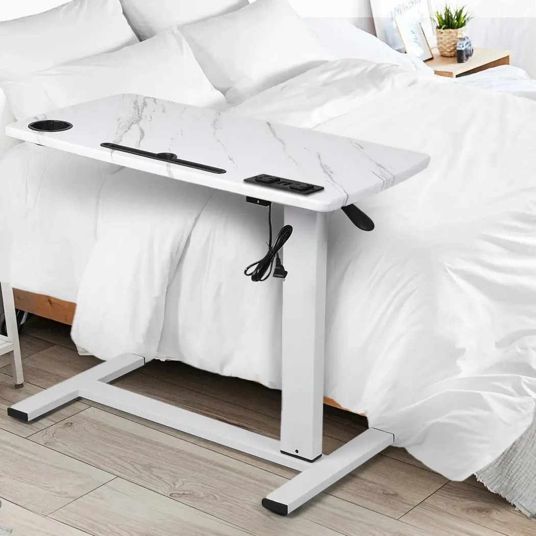 Levede Standing Desk Height Adjustable Sit Stand Over Bed Laptop Table Shelf USB