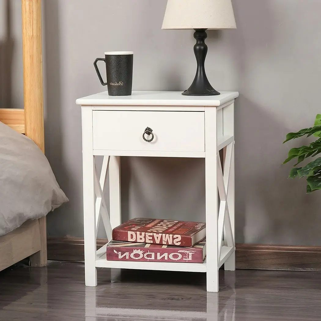 Levede 1x Bedside Tables Drawers Side End Table Storage Cabinet Nightstand