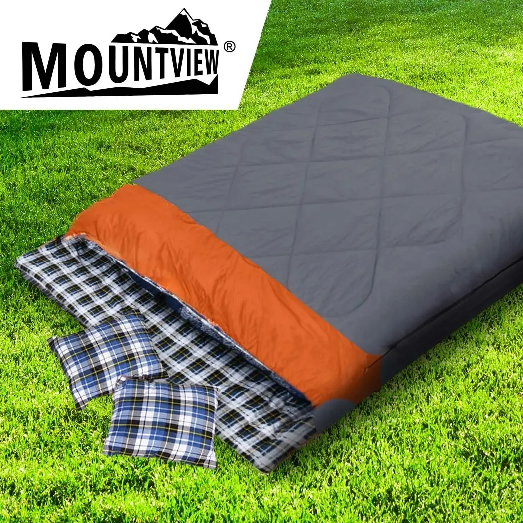 Mountview Double Sleeping Bag Bags Outdoor Camping Hiking Pillow -10℃ Thermal