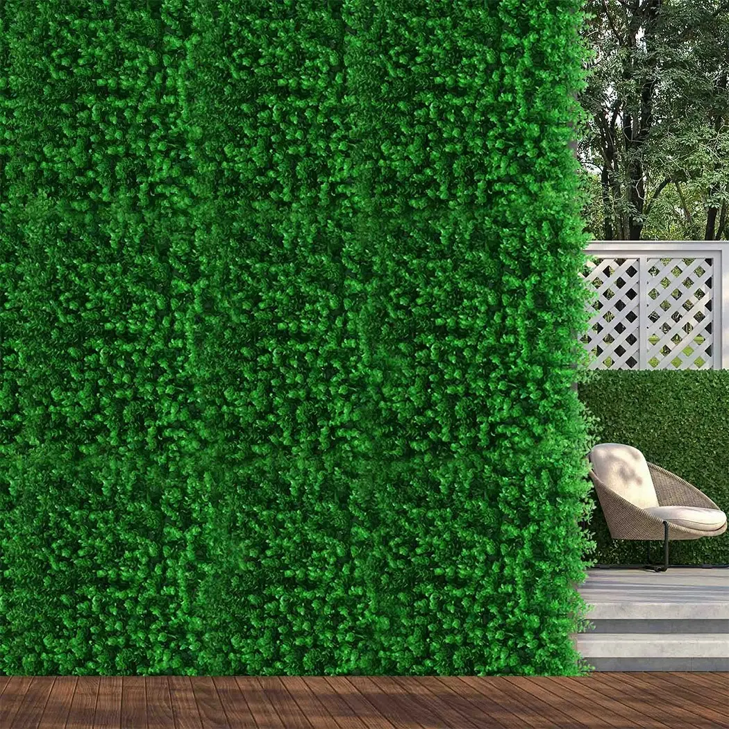 Marlow Artificial Hedge Grass Boxwood Garden Green Wall Mat Fence Outdoor x10