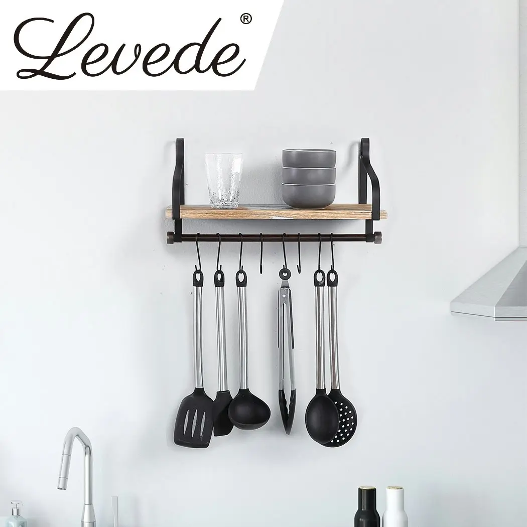 Levede Floating Shelf Brackets Wall Shelves Mount Display Rack Storage Hook