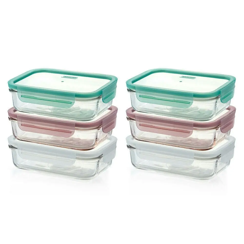 Glasslock 710ml Rectangular Storage Container Set w/ Lid 6pc